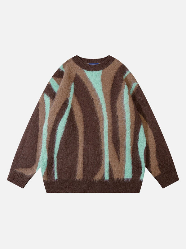 Aelfric Eden Irregular Vertical Stripe Wool Blend Sweater