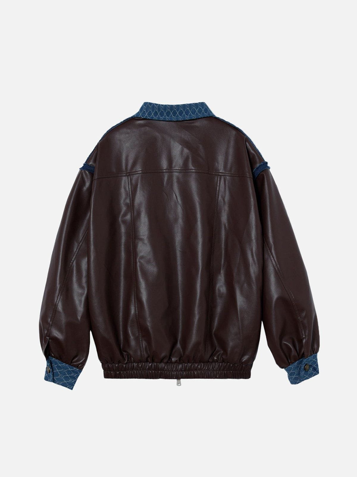 Aelfric Eden Denim Patchwork Jacquard Leather Jacket