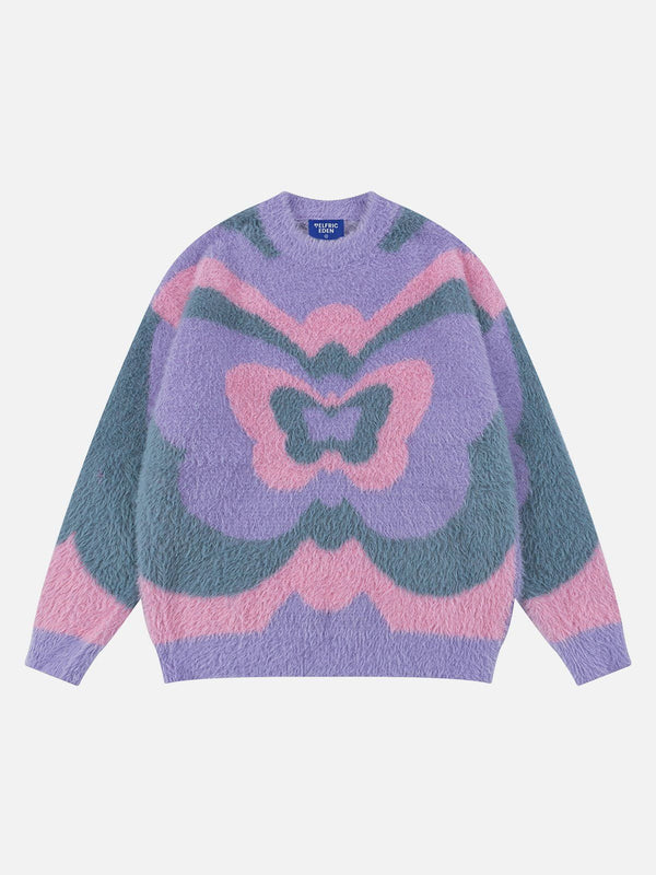 Aelfric Eden Color Blocking Butterfly Jacquard Sweater