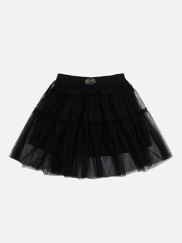 Solid Mesh Perspective Skirt