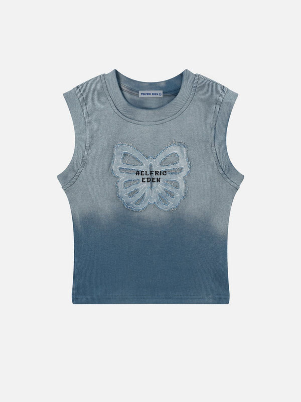 Aelfric Eden Gradient Butterfly Washed Tank Top