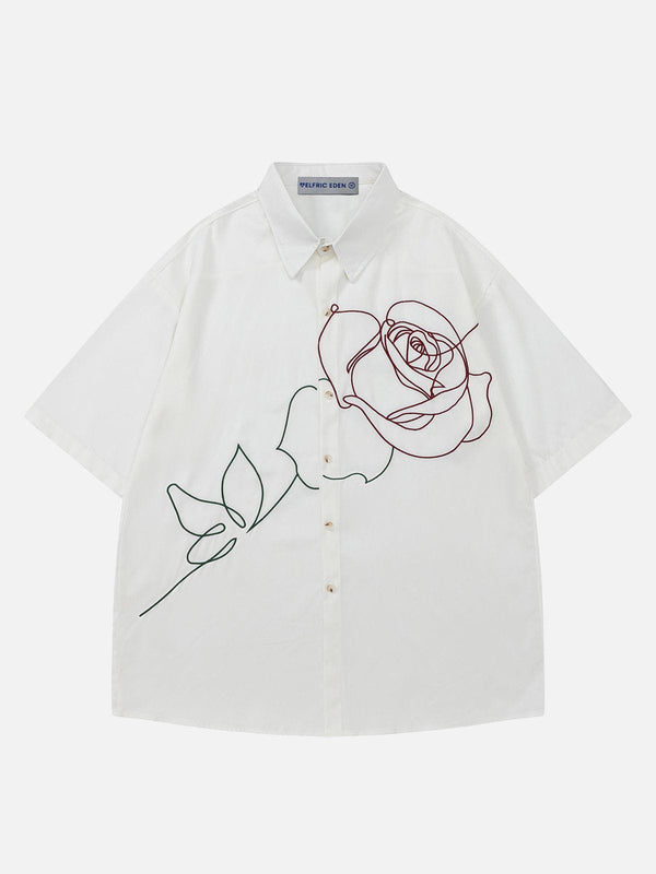 Aelfric Eden Embroidery Rose Short Sleeve Shirt