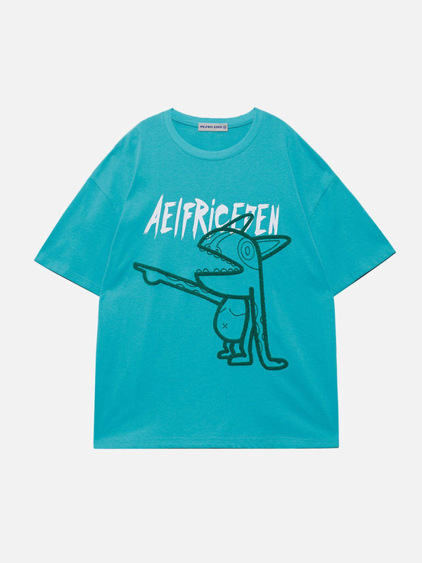 Aelfric Eden Towel Embroidery Monster Tee<font color="#00249C"><br>S/S 24 The Dreamers</font>