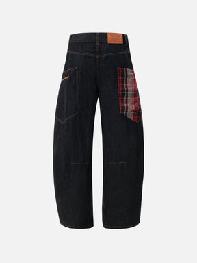Aelfric Eden Plaid Pocket Barrel Loose Jeans – Aelfric eden