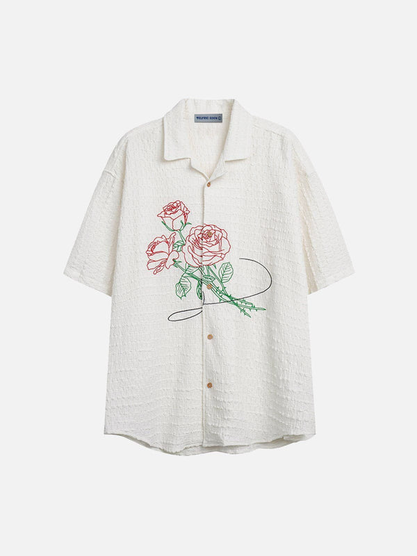 Aelfric Eden Floral Embroidery Short Sleeve Shirt