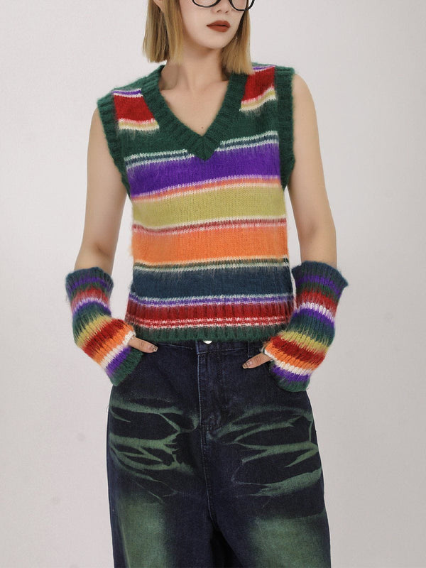 Colourful Stripe Sweater Vest