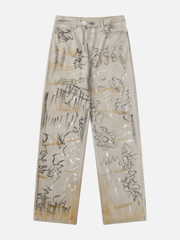 Aelfric Eden Graffiti Washed Loose Jeans