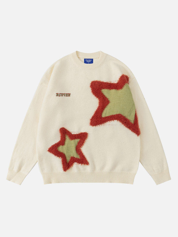 Aelfric Eden 3D Star Plush Design Pattern Sweater