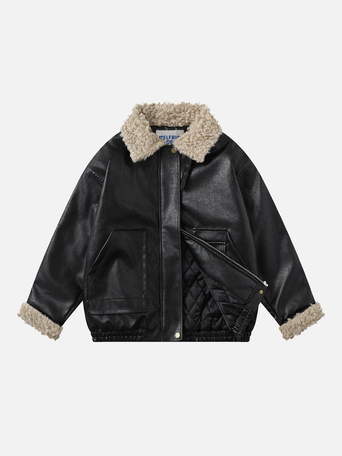 Aelfric Eden Plush Collar Faux Leather Jacket – Aelfric eden