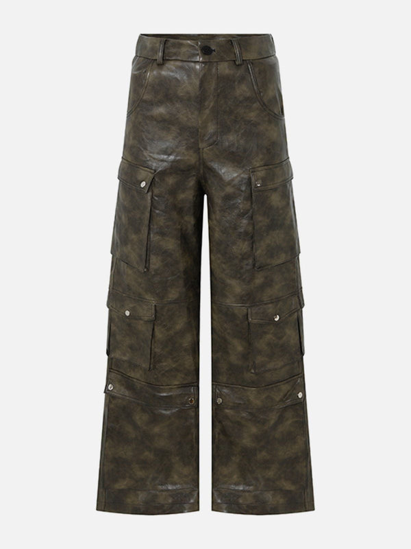 Aelfric Eden Camouflage Faux Leather Cargp Pants