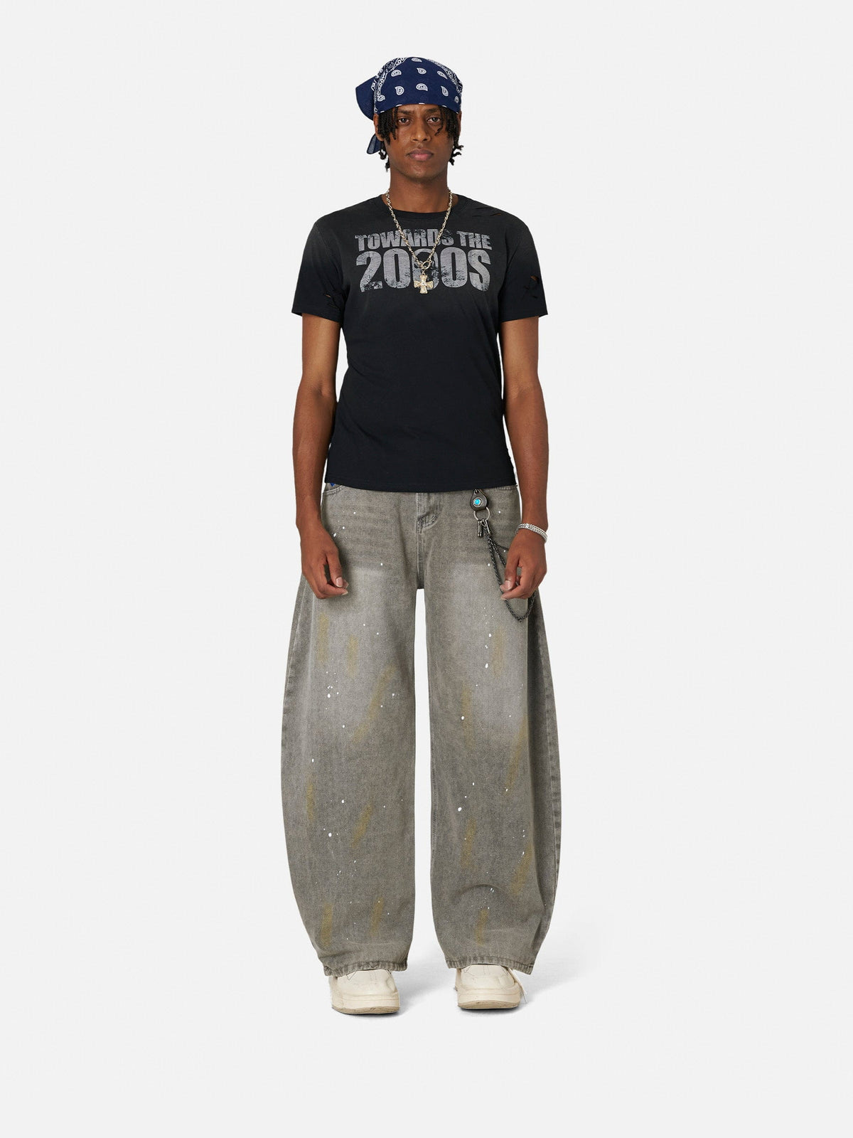 Aefric Eden Ink Splash Super Baggy Barrel Jeans