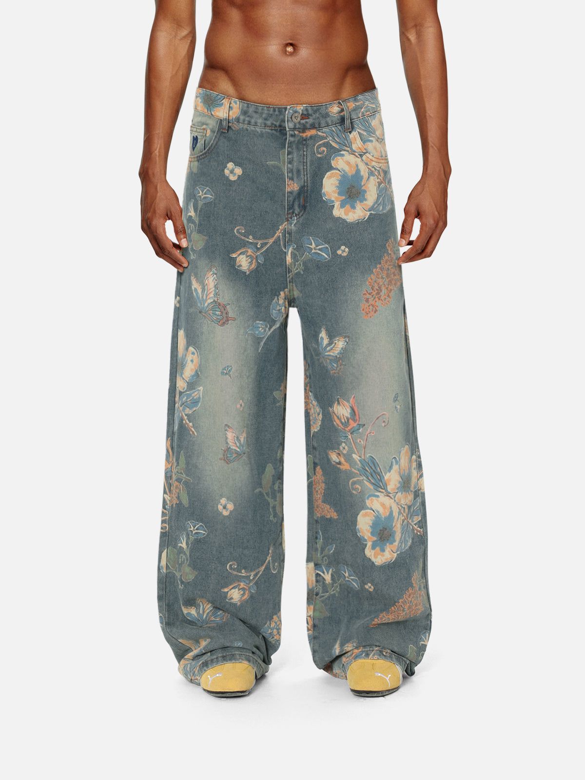 Aelfric Eden Plant Flower Print Jeans