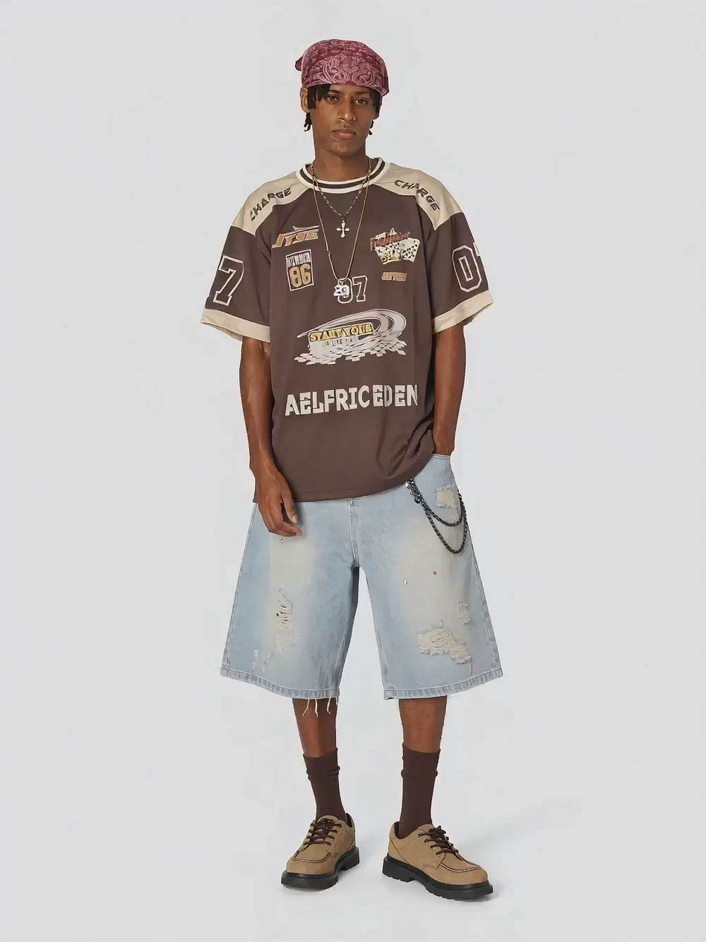 Aelfric Eden Herren T-shirts Oversized Unisex Jersey Vintage Fußball Trikot baggy tshirt für Sommer