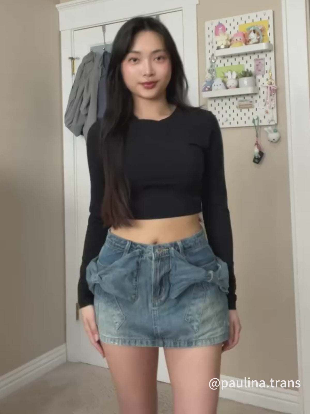 Aelfric Eden Bow Washed Denim Skirt