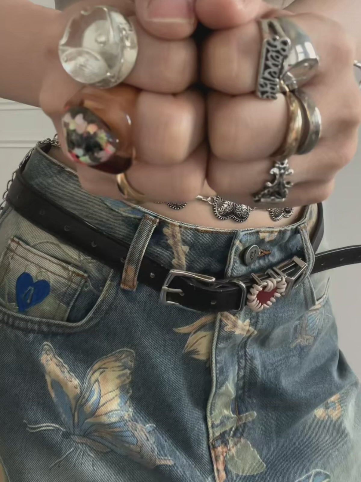 Aelfric Eden Plant Flower Print Jeans