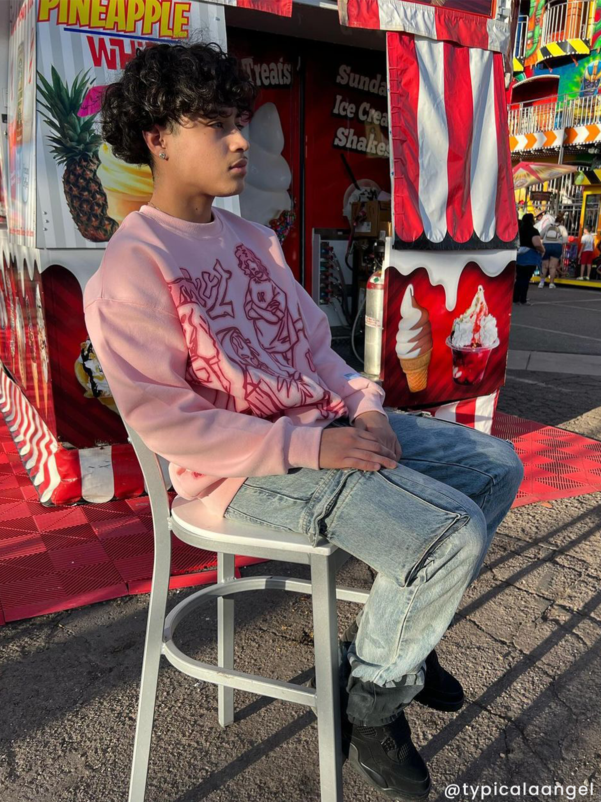 Aelfric Eden Cartoon Line Character Print Sweatshirt