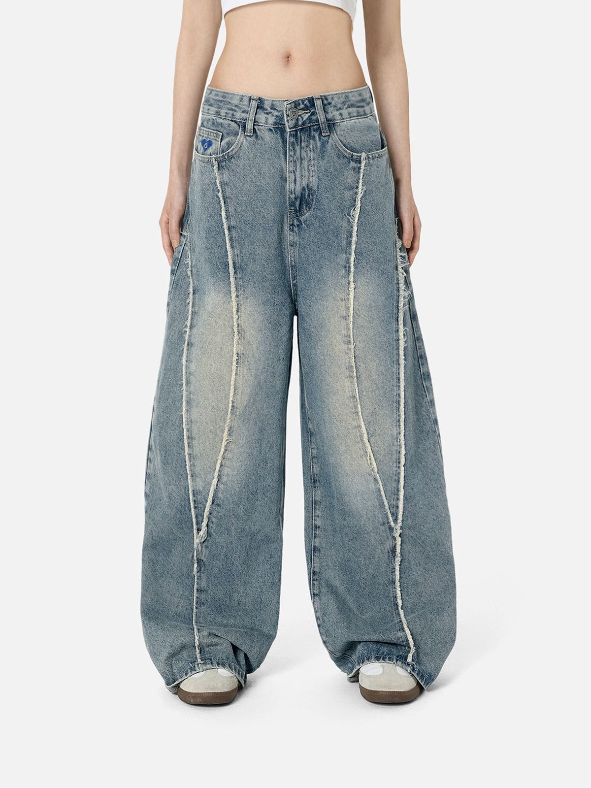 Aelfric Eden Fringe Patchwork Loose Jeans – Aelfric eden