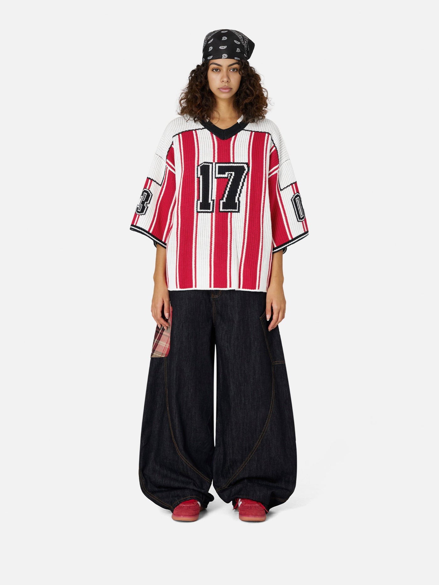 Aelfric Eden Plaid Pocket Barrel Loose Jeans