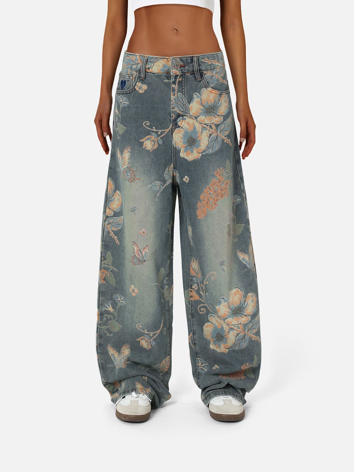 Aelfric Eden Plant Flower Print Jeans