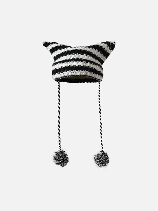 Striped Little Devil Cat Ear Hat