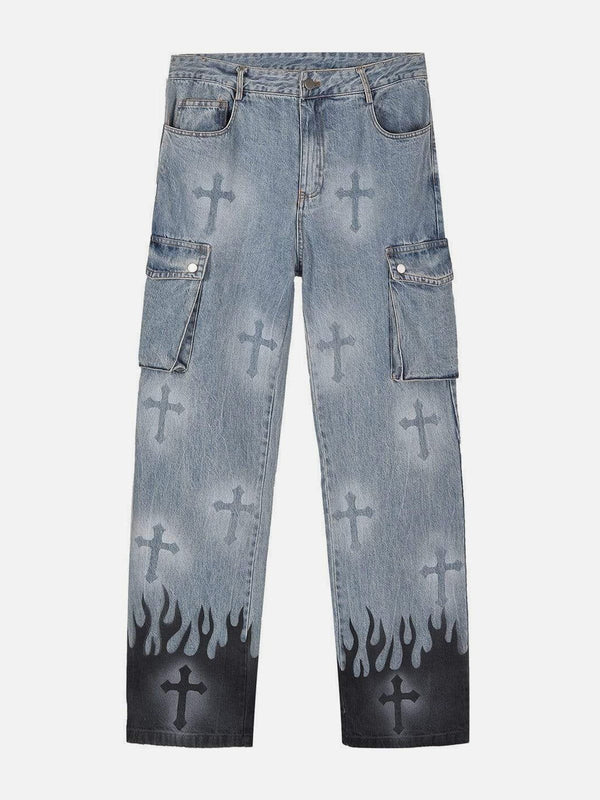 AEL Flame & Cross Vibe Straight Jeans