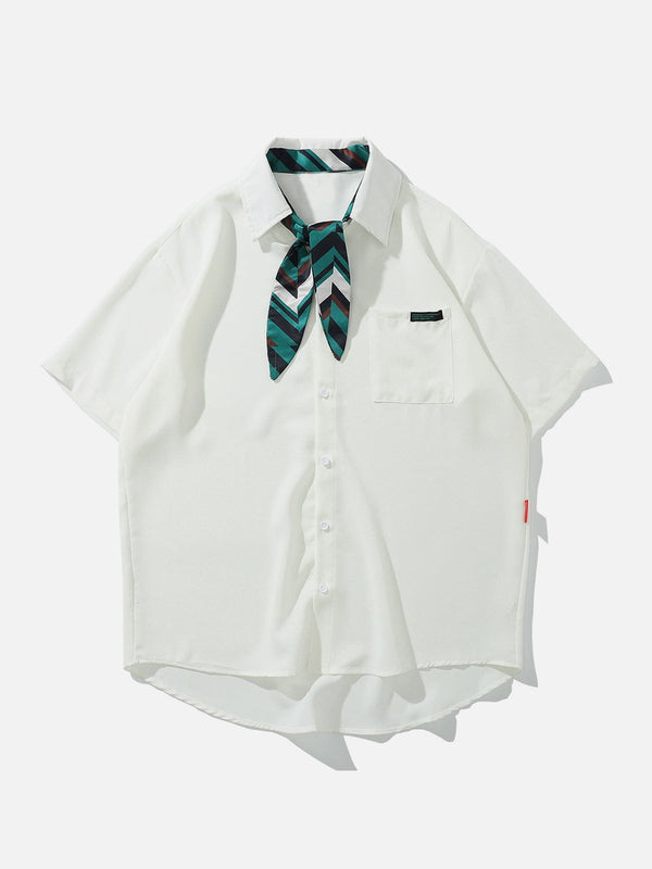 Aelfric Eden Colorblock Tie Short Sleeve Shirt