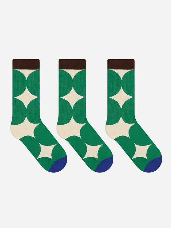 Colorblock Stars Graphic Socks