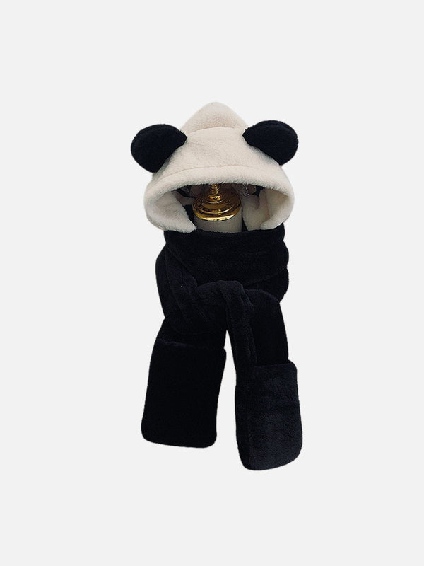Panda Plush Earmuffs Scarf