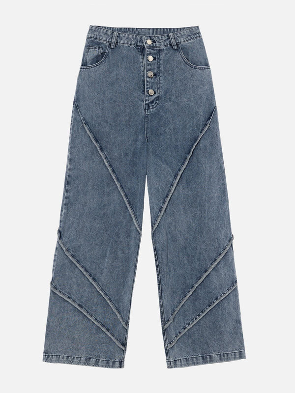 Vintage Washed Multi-Button Jeans