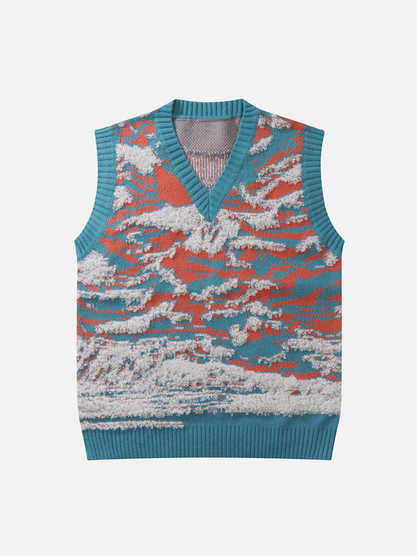 Aelfric Eden Colorblock Tie Dye Print Sweater Vest